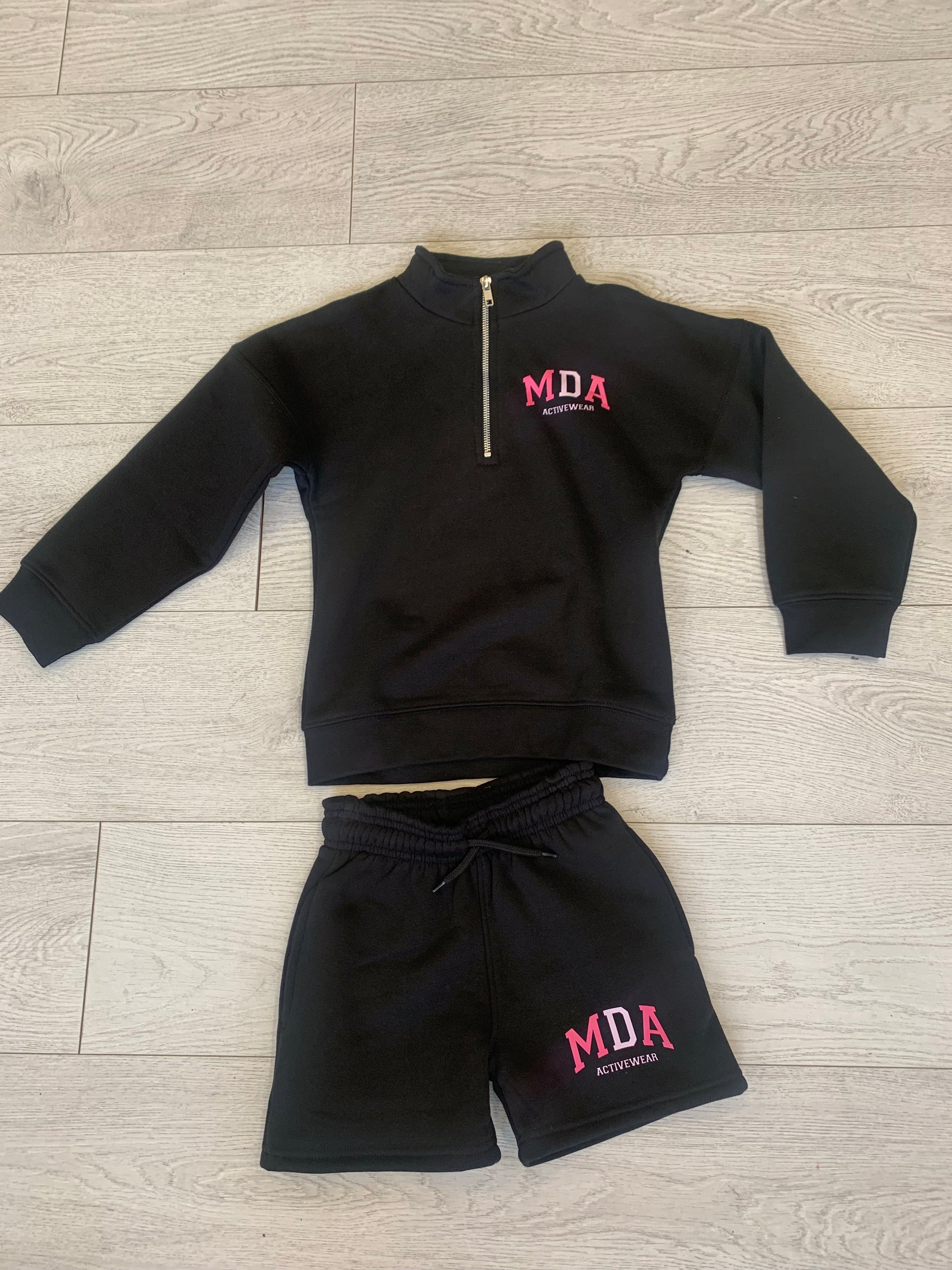 Mda kids black & pink shorts