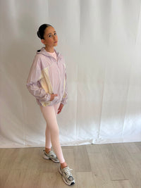 Lilac/cream Pilate long windbreaker