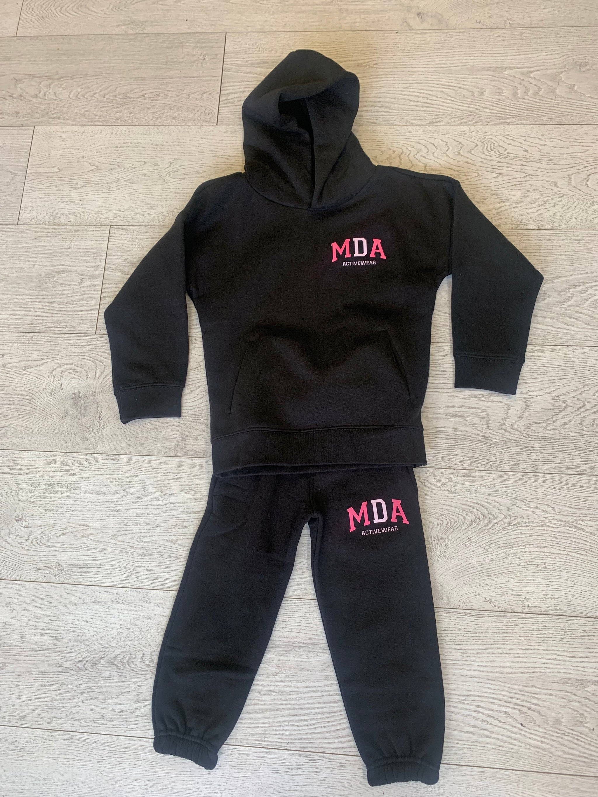 Mda kids black & pink joggers pants