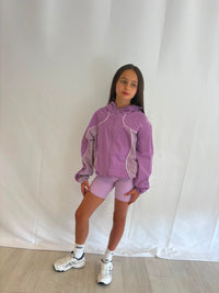 Purple/Cream Pilate long windbreaker