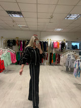 Ola black/white pipping pants