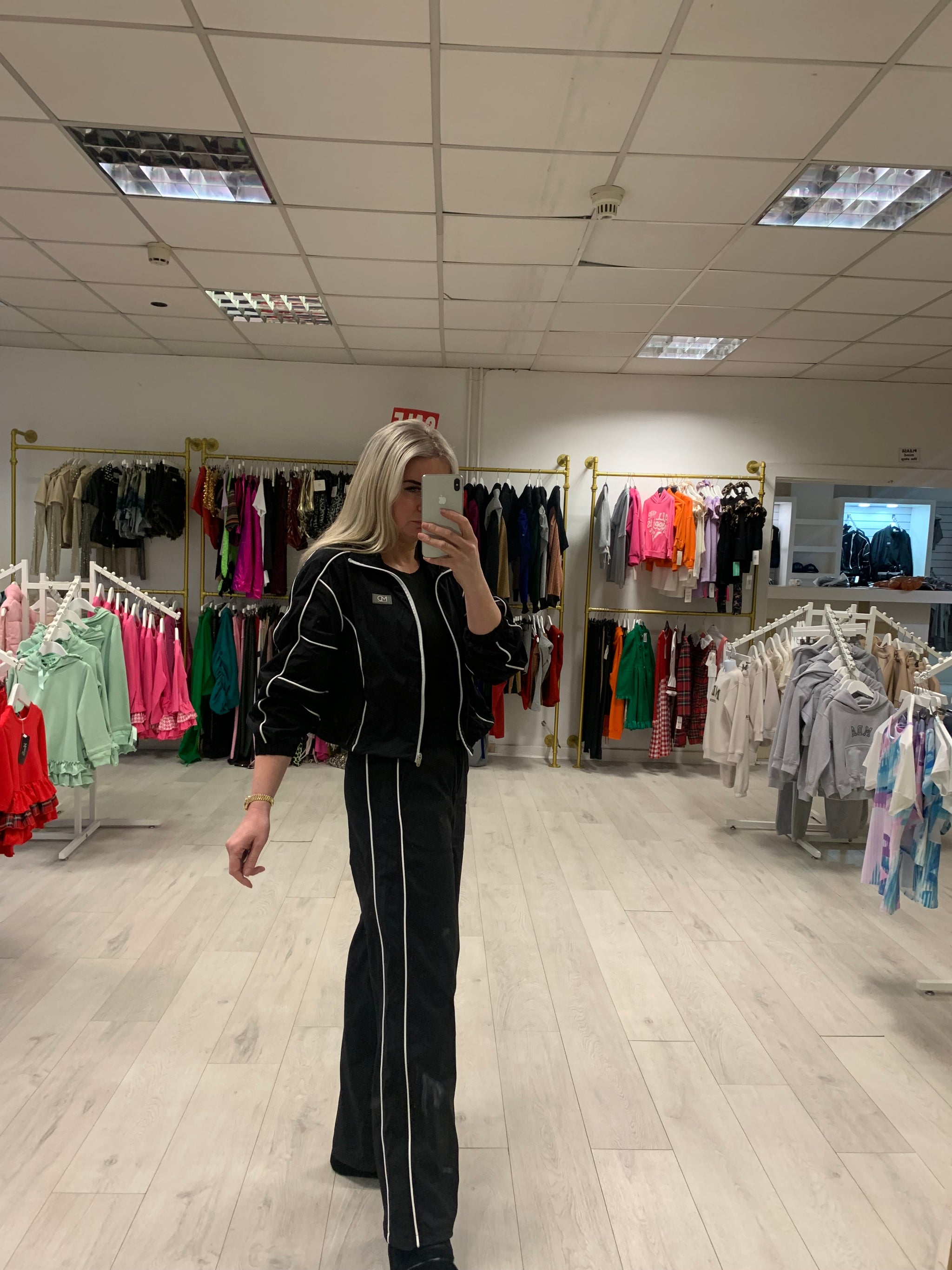 Ola black/white pipping pants