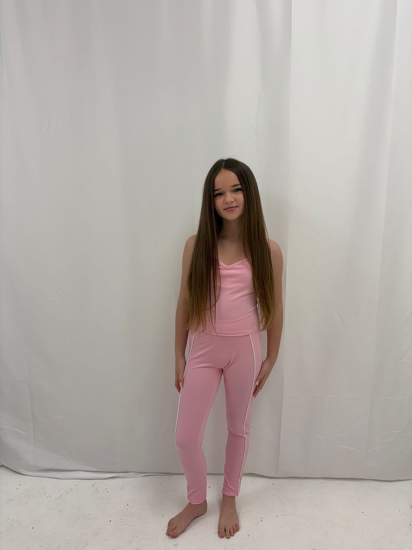 Pink pipping top & leggings